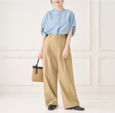👗雨の日も、アクティブな日も【すごナノ撥水】デニムライクタックパンツ👗