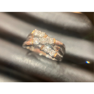 Pt900・K18 メレダイヤ付きコンビリングを高価買取いたしました!