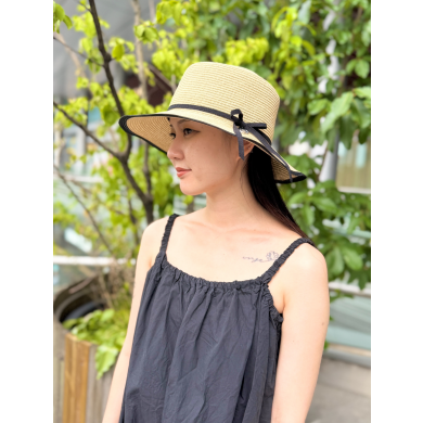 【ワイドブリムが優雅な雰囲気👒✨ペーパーブレードのつば広ハット】