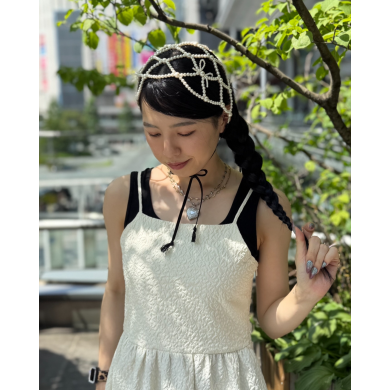 【普段使いからオケージョンまで💐💎パール×ビーズのボンネット型ヘアアクセサリー】