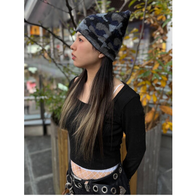 【迷彩柄と猫耳のコラボ🙀男女兼用ニット帽】