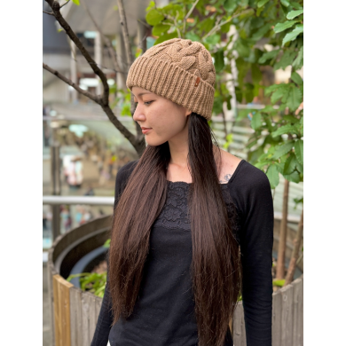【伸縮性が良くフィット感◎✨✨ケーブル柄の折り返しニット】