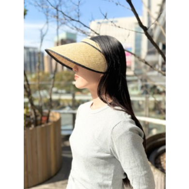【長めのつばが優雅な雰囲気🍃💎麦ブレードのサンバイザー】