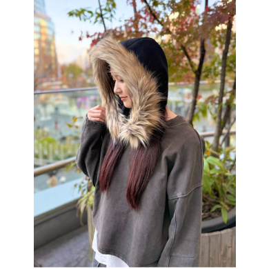 【防寒対策ばっちり✊毛足の長めなファーフード】