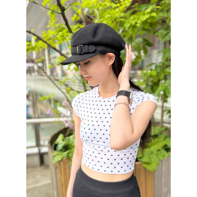 【太めのベルトがクラシック上品💎✨UVカット機能付きキャスケット】
