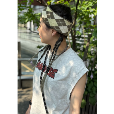 【メンズライクにもってこいのダイヤ柄ヘアバンド♢♦】