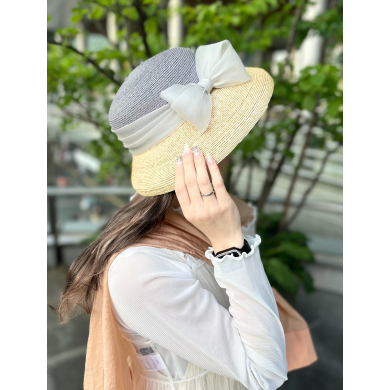 専用です。Vogueリボン付きシルク100%ハット他3点 2WAYカラーとシルクリボンでガーリーに💠アトリエメイドのハット