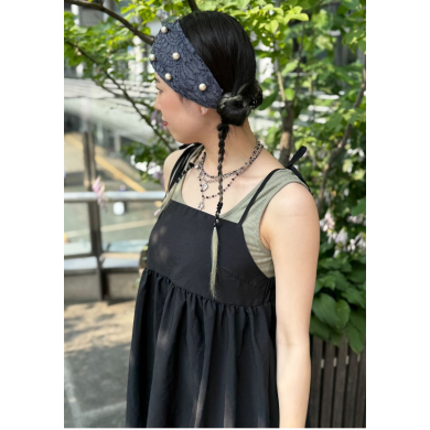 【右と左で柄が違うパール付きヘアバンド❀】
