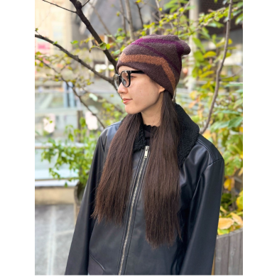 【柄の出方は個体差有!?幾何学柄ニット帽】