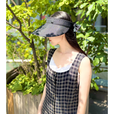 【くるくると丸めればコンパクトサイズに👍💕チュールを纏ったサンバイザー】