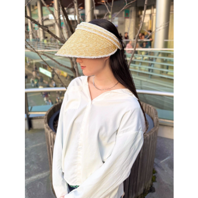 【つぶつぶのビーズパーツが可愛い💠サンバイザー】