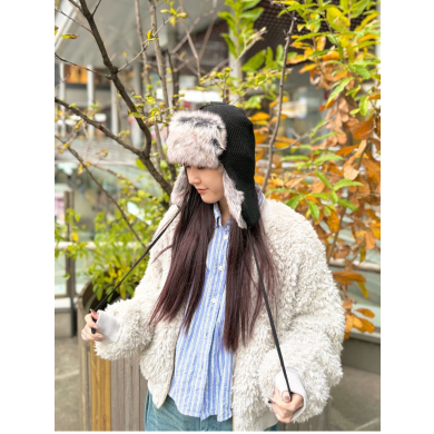 【2WAYで使えて防寒対策もばっちり✌ニット素材の飛行帽】