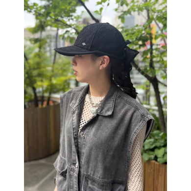 【ほのかな透け感が上品💎✨刺繍レースで仕立てたベースボールキャップ】