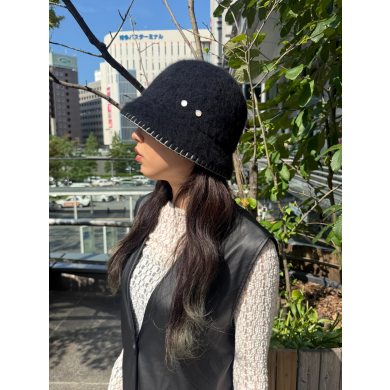 【軽量でふわふわとあたたかみのある風合い🐑💗アルパカ×ウールのバケットハット】