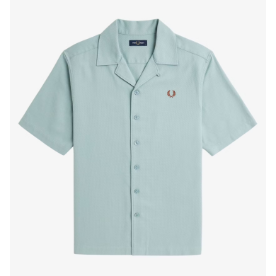 Pique Texture Revere Collar Shirt