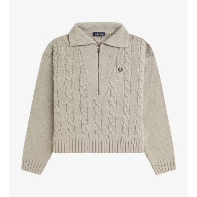 Half Zip Cable Knit Jumper