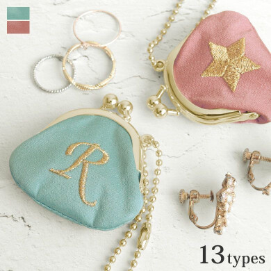 小さながま口👛イニシャルストラップ