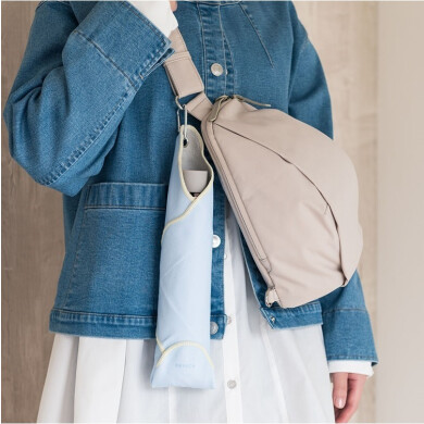 ✨【カラビナでバッグに外付け！】ラビナ付き巻くだけ保冷クロス✨