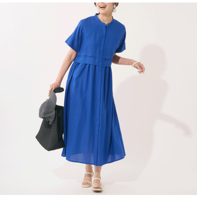 👗着るだけで美シルエット！リネン混・接触冷感の優秀シャツワンピース👗