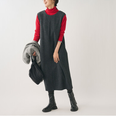 👗前後2WAYで着回し自由！起毛ジャージージャンパースカート👗