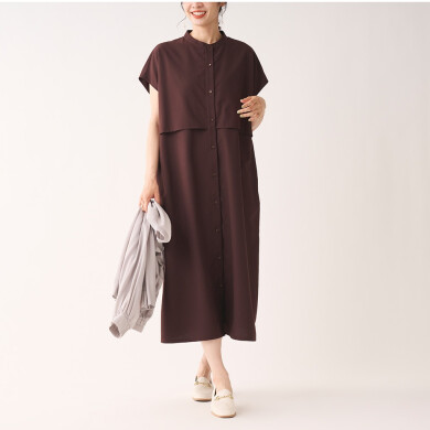 👗1枚でスタイルアップが叶う！コットンライクレイヤードシャツワンピース👗