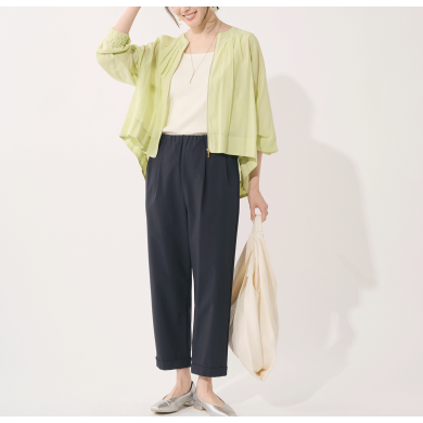 👗接触冷感で快適！華やかフレアシルエットのシアーブルゾン👗