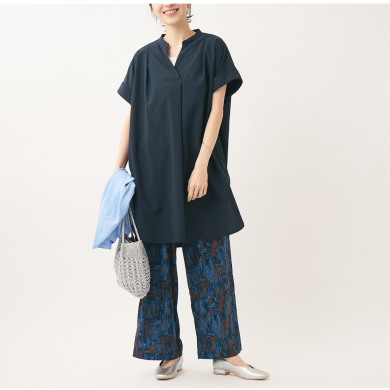 👗UV＆吸水速乾で夏もずっと爽やか。 デコルテすっきり、大人のスキッパーブラウス👗