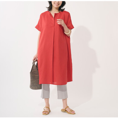 👗防汚撥水機能付き！リネンライクで涼やかな着心地の楽ちんワンピース👗