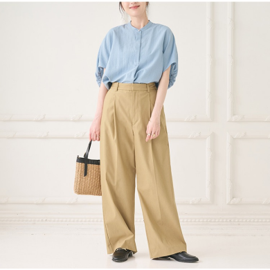 👗雨の日も、アクティブな日も【すごナノ撥水】デニムライクタックパンツ👗