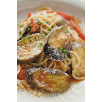 ナスのトマトソースパスタ