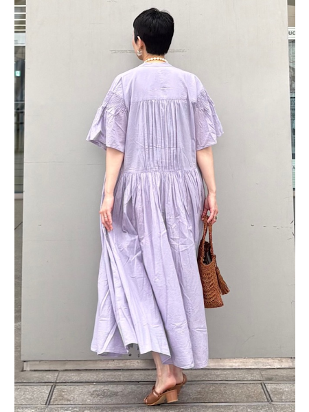 半袖コットンワンピース