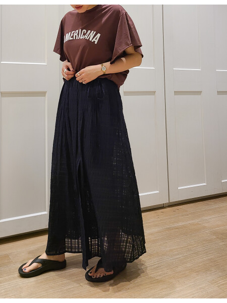 【AMERICANA×MICA＆DEAL/ アメリカーナ×マイカ】fill tee ロゴフリルスリーブTシャツ