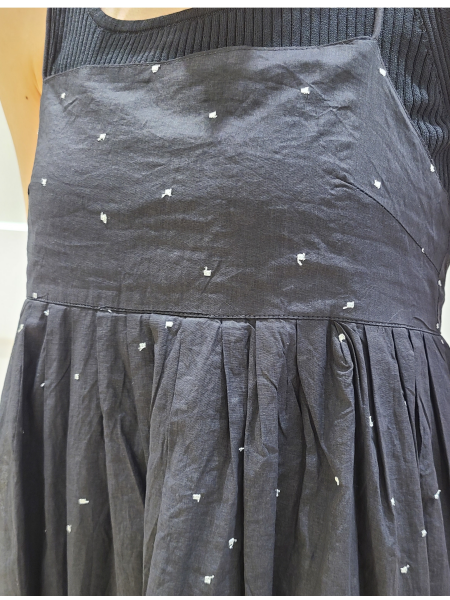 シルバードット刺繍ワンピース