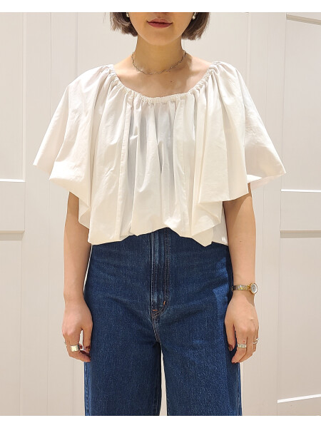 シルク混コットンフォルムブラウス